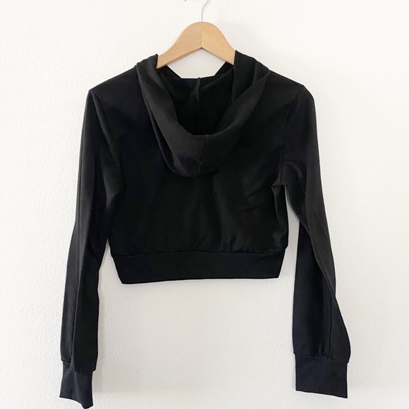 LULU’S Mickey Black Cropped Hoodie - Picture 3 of 7